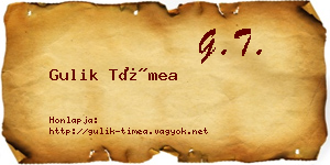Gulik Tímea névjegykártya